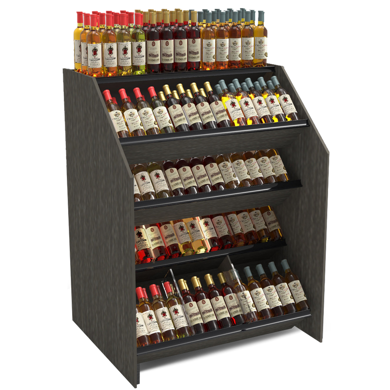 4-Tier Tilted Wine Rack Display / 150+ Bottles on Display