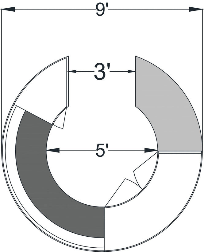 9' Round Customer Service or Sampling Counter / 3 Work Levels