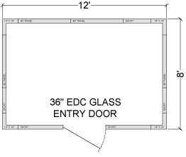 Glass Door Storage Cooler / Beer Cave 12'L x 8'D