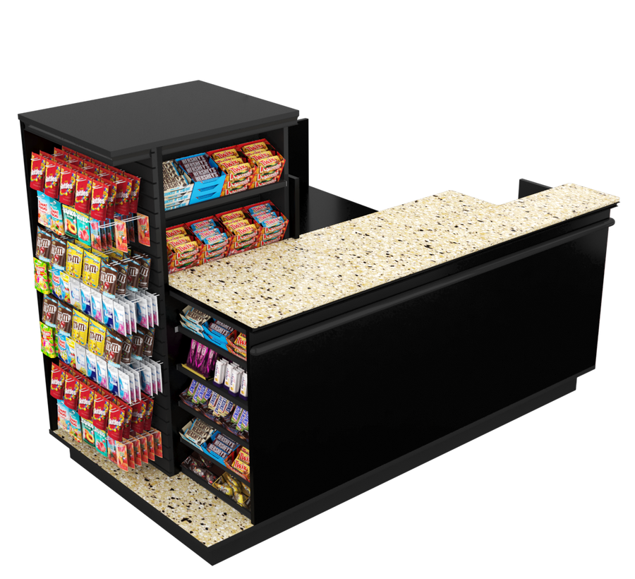 Compact Checkout with 3-Sided Merchandising