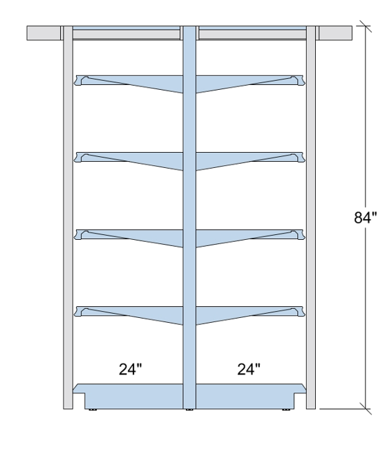Gondola Shelving84"H x 48"D/8 Shelves