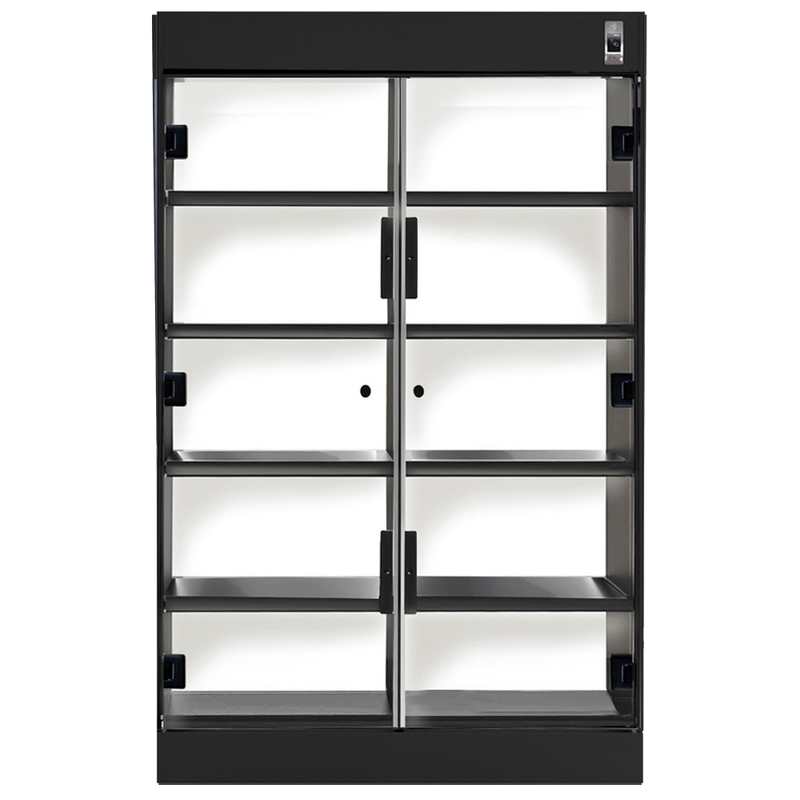 Secure Display Magnetic Lock Case with French Swing Acrylic Doors: 45.75"W x 24"D x 80.5"H