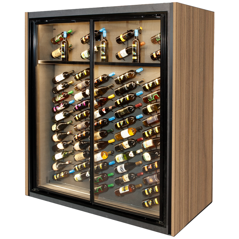 2-Door Temp-Controlled Fine Wine Display & Storage with Maglock Security