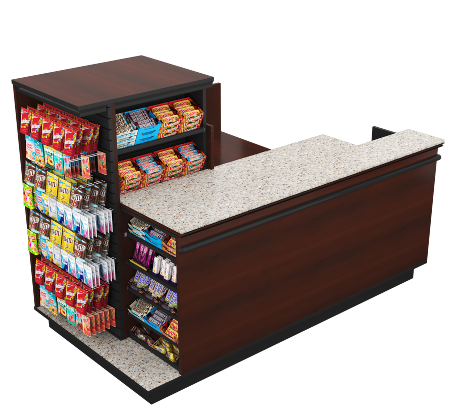 Compact Checkout with 3-Sided Merchandising