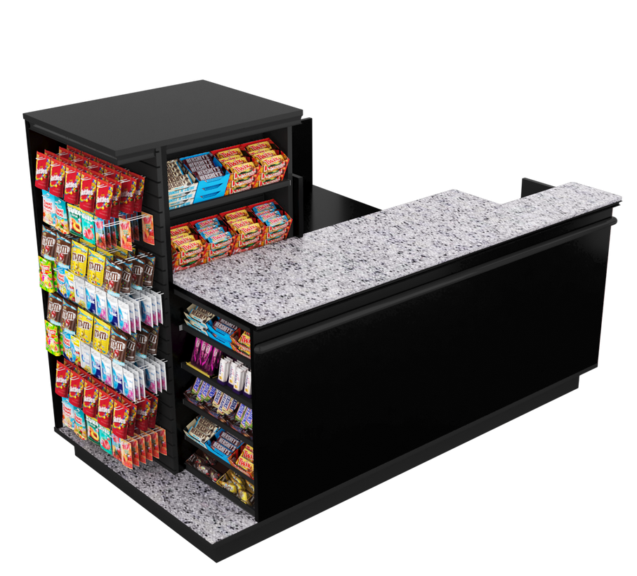 Compact Checkout with 3-Sided Merchandising