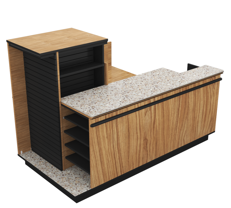 Compact Checkout with 3-Sided Merchandising