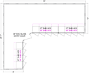 12 Glass Door (8 Front/4 Side) L-Shaped Walk-In Cooler with Shelving, Center Entry, Refrigeration - Modern Store Equipment