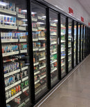 12 Glass Door (8 Front/4 Side) Walk-In Cooler with Shelving, Left or Right Entry, Choice of Refrigeration - ModernStoreOnline