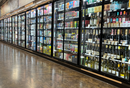 16 Glass Door Walk-In Cooler with Shelving, 12'D, Left or Right Entry, Center Pass Through, Choice of Refrigeration - Modern Store Equipment
