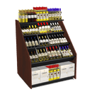 3-Tier Tilted Wine Rack Display 48"W x 42"D x 58"H - Modern Store Equipment
