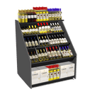 3-Tier Tilted Wine Rack Display 48"W x 42"D x 58"H - Modern Store Equipment
