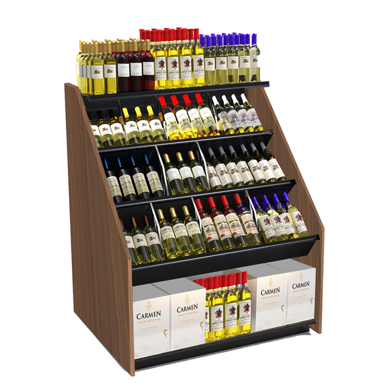 3-Tier Tilted Wine Rack Display 48"W x 42"D x 58"H