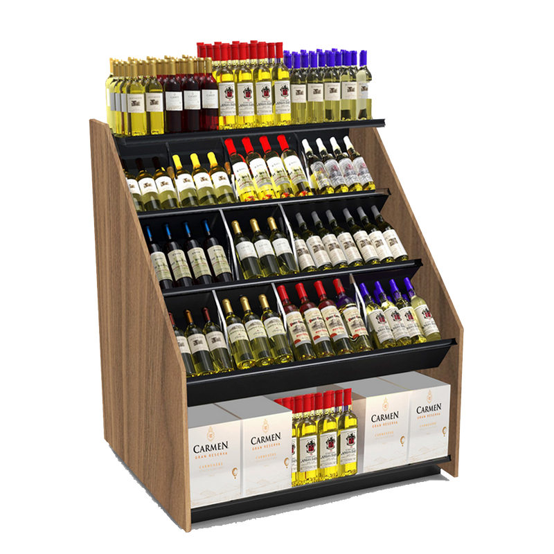 3-Tier Tilted Wine Rack Display 48"W x 42"D x 58"H