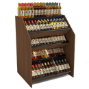 4-Tier Tilted Wine Rack Display / 150+ Bottles on Display - Modern Store Equipment