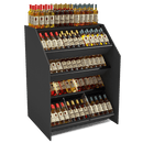 4-Tier Tilted Wine Rack Display / 150+ Bottles on Display - Modern Store Equipment