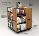 4-Way Mobile Display / Customizable for Your Store Merchandise / LED Available - Modern Store Equipment