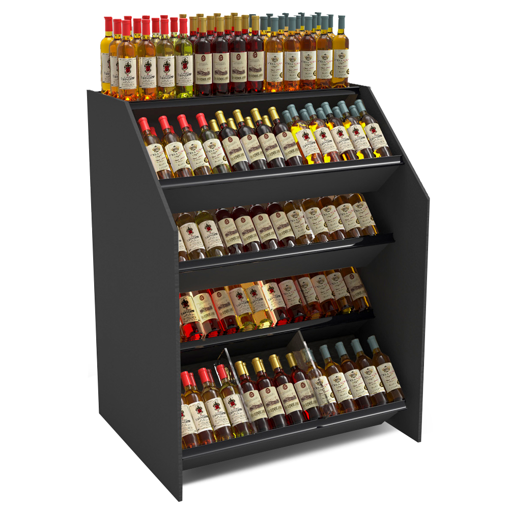 4-Tier Tilted Wine Rack Display 150+ Bottles on Display