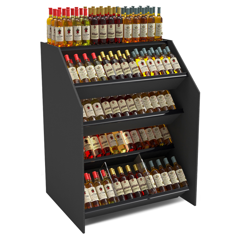 4-Tier Tilted Wine Rack Display / 150+ Bottles on Display