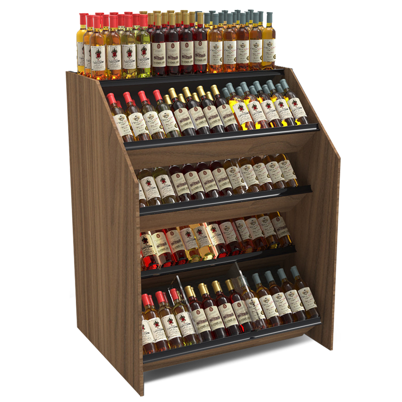 4 Tier Tilted Wine Rack Display 150 Bottles on Display