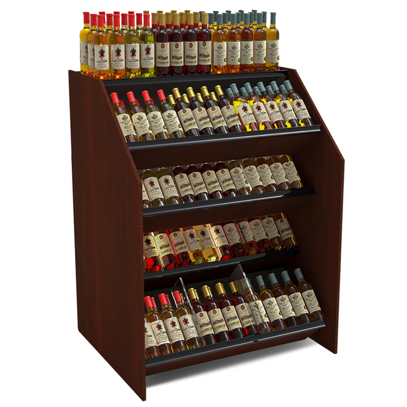 4-Tier Tilted Wine Rack Display / 150+ Bottles on Display