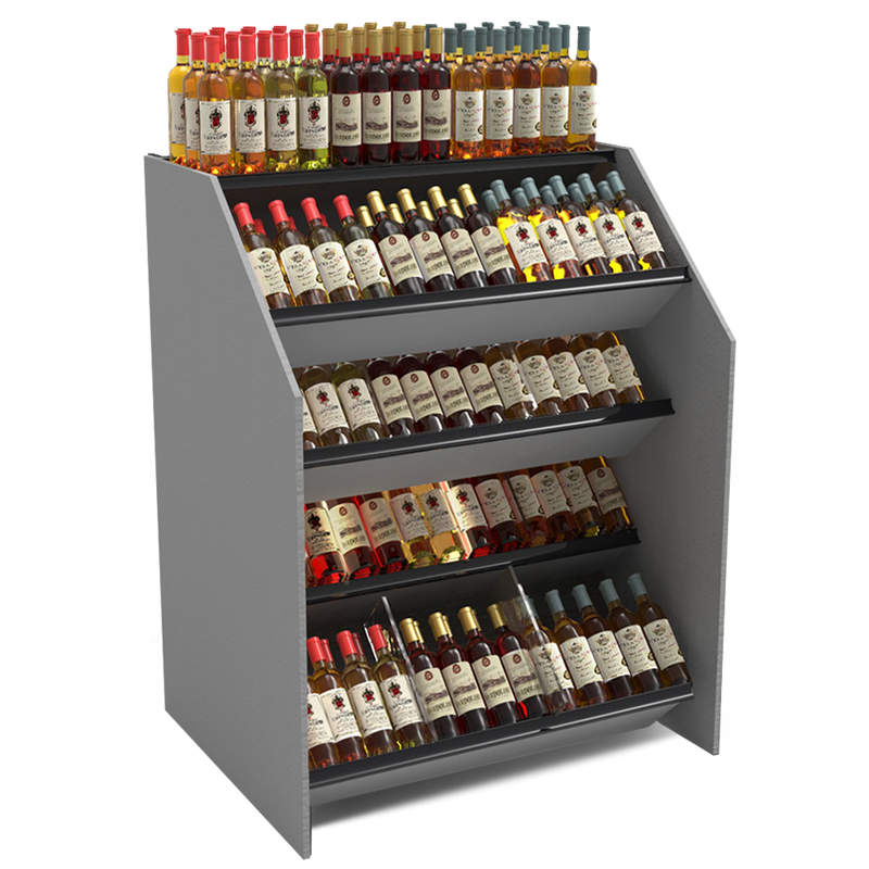 4-Tier Tilted Wine Rack Display / 150+ Bottles on Display