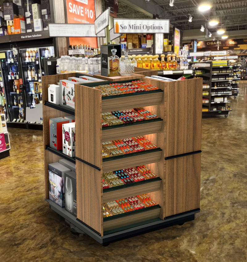 4 Tiers Retail Candy Display Rack Rectangular Counter Groceries