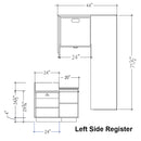 L-Shaped Checkout Counter • Right or Left Side Register • 71.5"W x 44"D x 34.5"H
