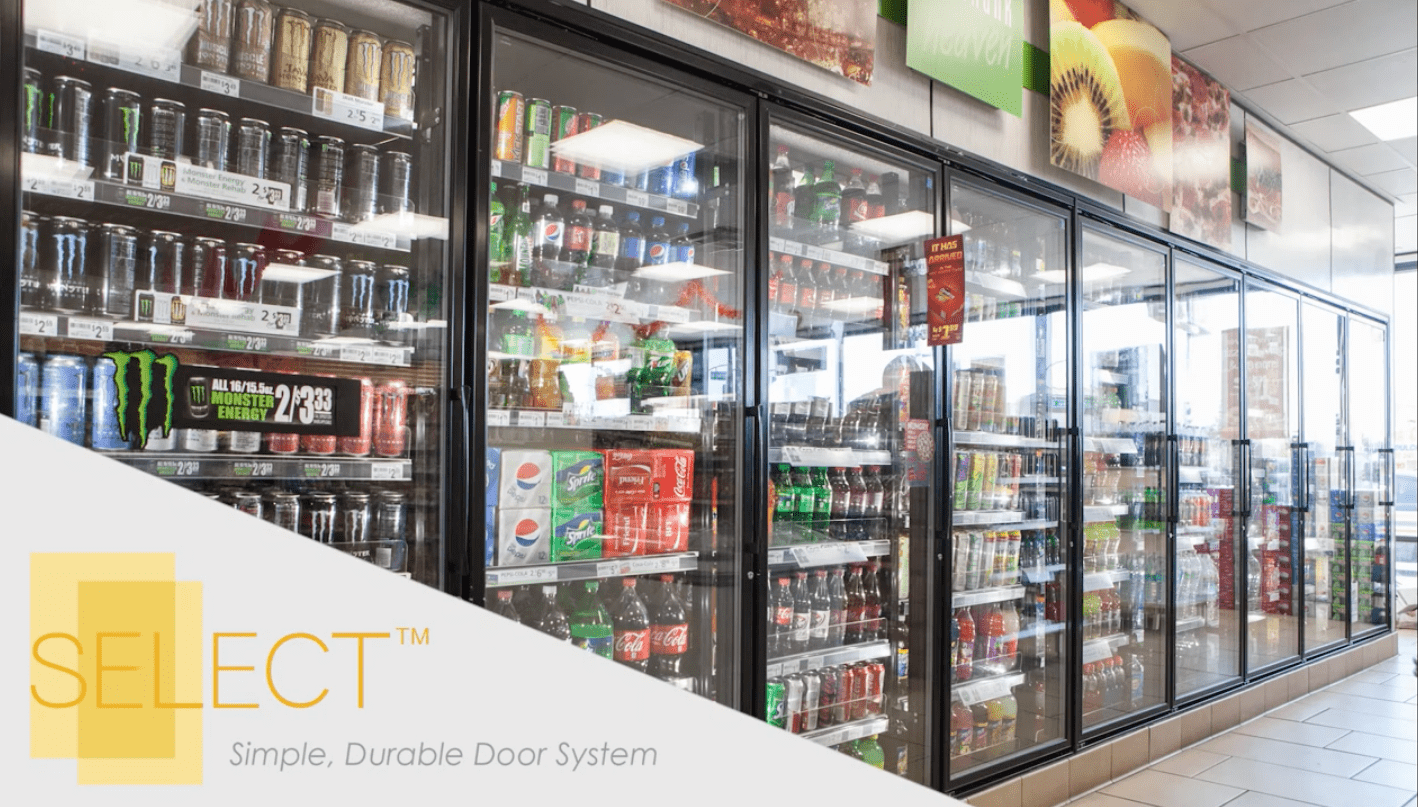 8 Glass Door Walk-In Cooler with Shelving, 8'D, Left or Right Entry, Choice of Refrigeration - Modern Store Equipment