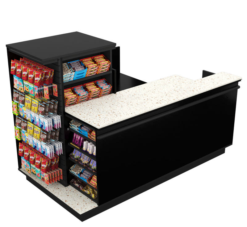 Compact Checkout with 3-Sided Merchandising