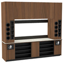 Self-Serve Beverage Station with Side Cup Dispensers: 115.5"L x 30"D