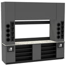 Self-Serve Beverage Station with Side Cup Dispensers: 115.5"L x 30"D