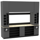 Self-Serve Beverage Station with Side Cup Dispensers: 115.5"L x 30"D