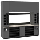 Self-Serve Beverage Station with Side Cup Dispensers: 115.5"L x 30"D