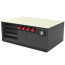 Coffee / Beverage Prep Island: 83.5"L x 60"D