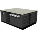 Coffee Prep Island: 81.5"L x 60"D