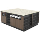 Coffee Prep Island: 81.5"L x 60"D