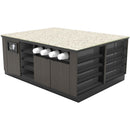 Coffee Prep Island: 81.5"L x 60"D