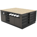 Coffee Prep Island: 81.5"L x 60"D