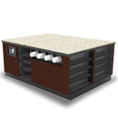 Coffee Prep Island: 81.5"L x 60"D