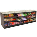 Straight Checkout Counter with Display Front Shelves & LED: 8 Ft. Counter Space