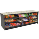 Straight Checkout Counter with Display Front Shelves & LED: 8 Ft. Counter Space