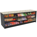Straight Checkout Counter with Display Front Shelves & LED: 8 Ft. Counter Space