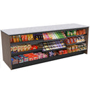 Straight Checkout Counter with Display Front Shelves & LED: 8 Ft. Counter Space