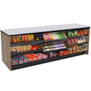 Straight Checkout Counter with Display Front Shelves & LED: 8 Ft. Counter Space