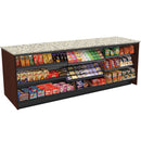 Straight Checkout Counter with Display Front Shelves & LED: 8 Ft. Counter Space