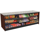 Straight Checkout Counter with Display Front Shelves & LED: 8 Ft. Counter Space