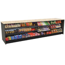 Straight Checkout Counter with Display Front Shelves & LED • 10+ Ft. Counter Space
