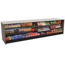 Straight Checkout Counter with Display Front Shelves & LED • 10+ Ft. Counter Space