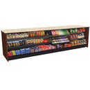 Straight Checkout Counter with Display Front Shelves & LED • 10+ Ft. Counter Space