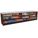Straight Checkout Counter with Display Front Shelves & LED • 10+ Ft. Counter Space